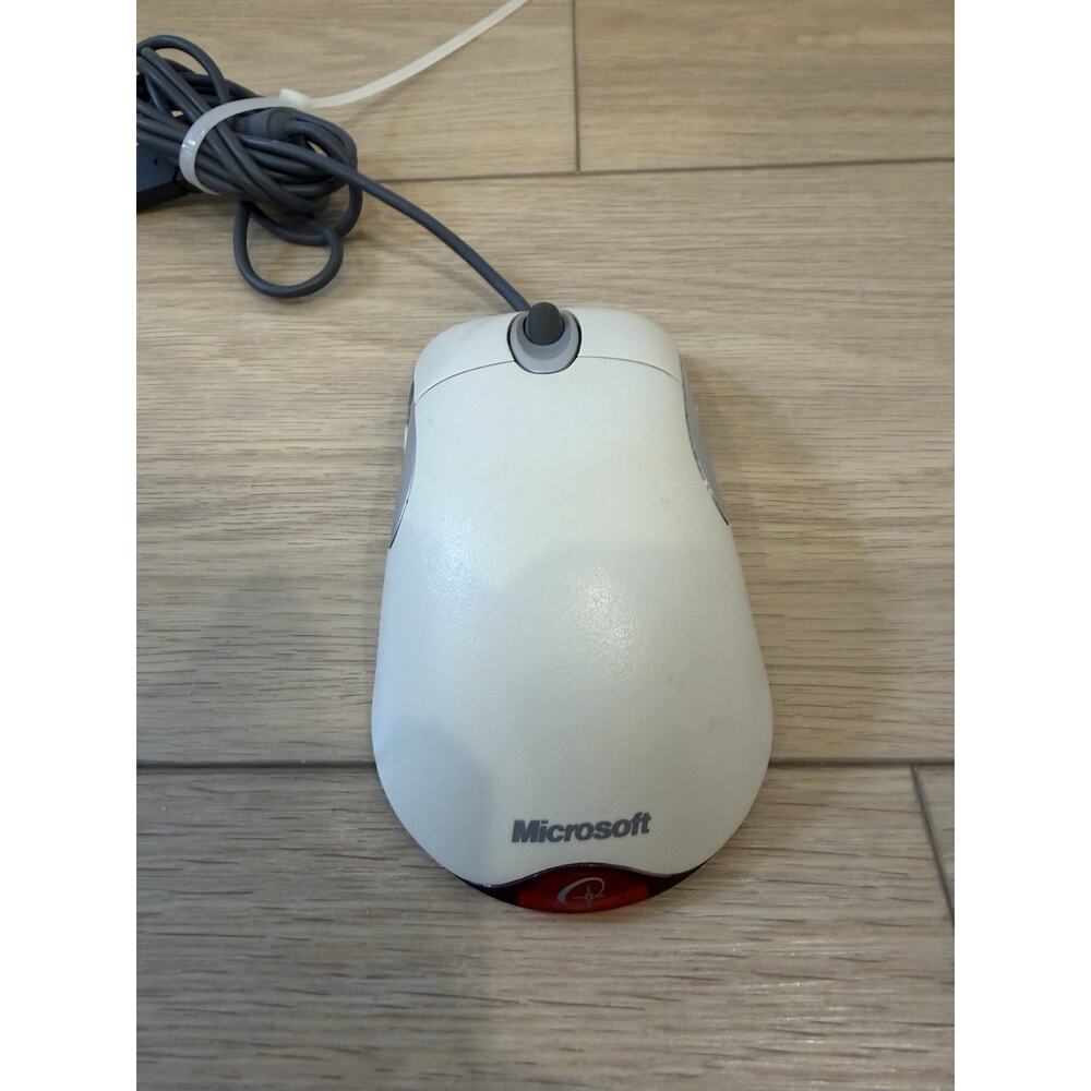 Vintage Microsoft Wheel Mouse Optical USB And PS/2 Compatible X80-71118 White